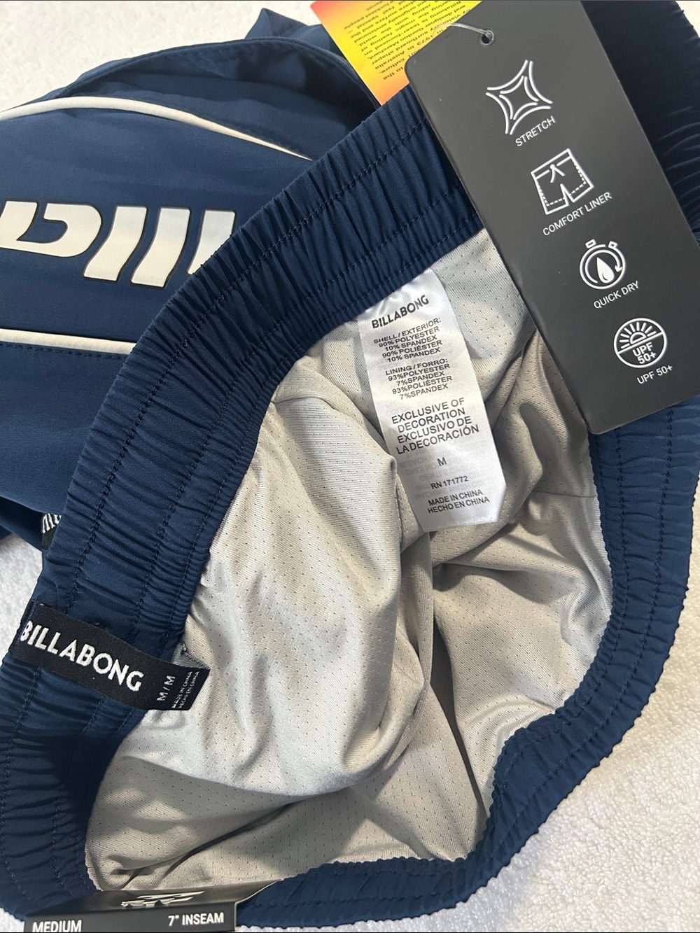 Billabong Medium Trunks Afterburner Swim Volley in Insignia Blue Undershorts NWT - Picture 10 of 12